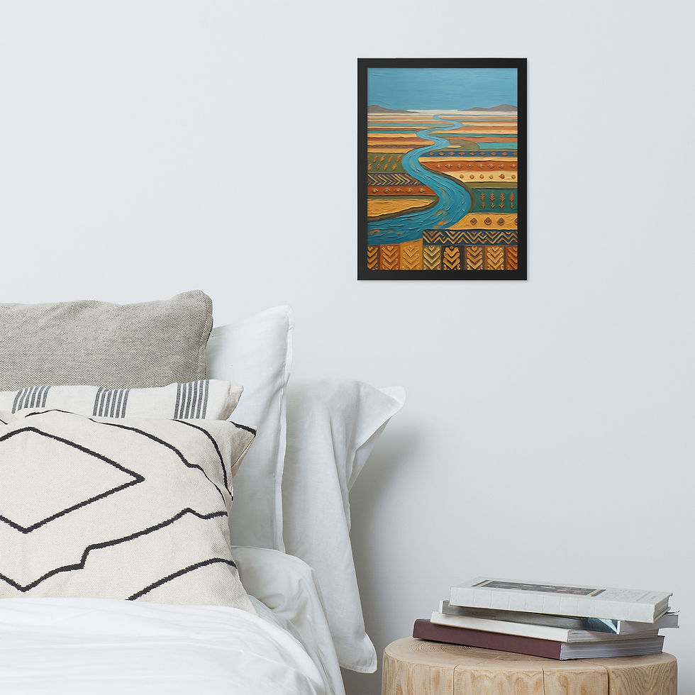 Thumbnail: Stylized River Landscape Art Print