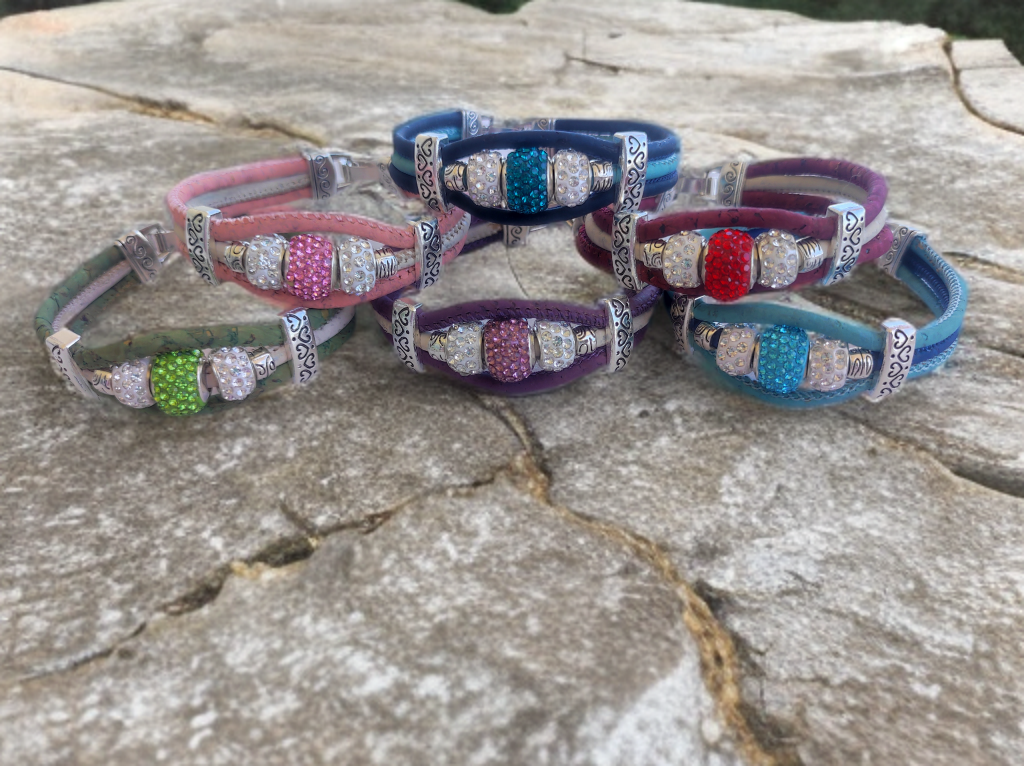 Bracelet 3 fils colors et strass