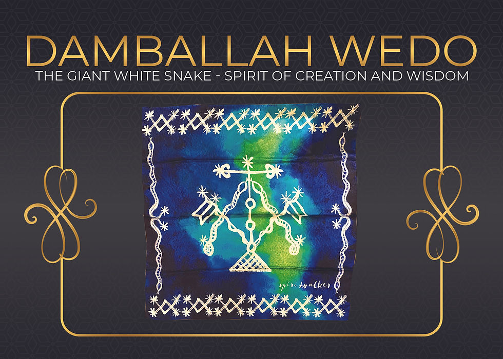 Thumbnail: DAMBALLAH White Border Veve scarf