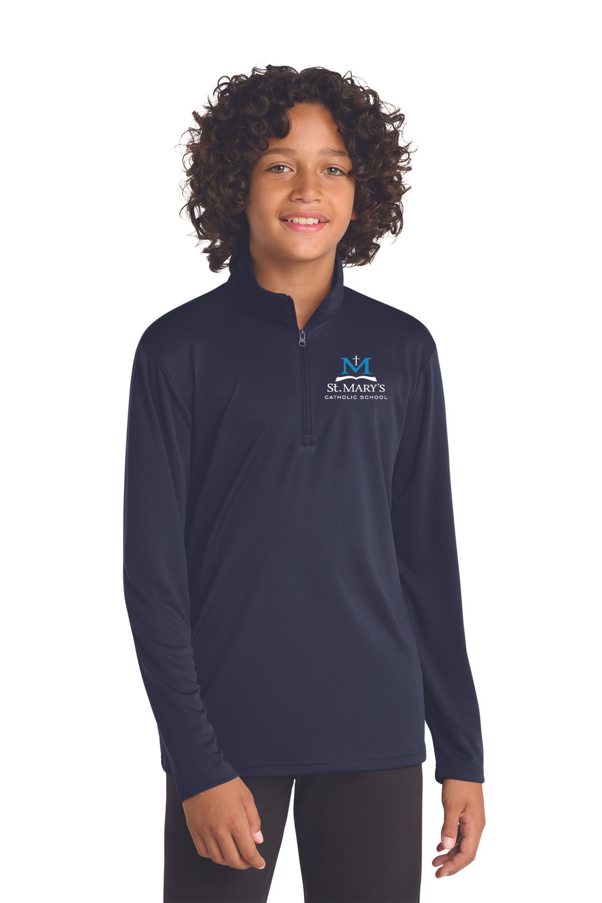 St. Mary's - Sport-Tek® Youth PosiCharge®Competitor™ 1/4-Zip Pullover Navy