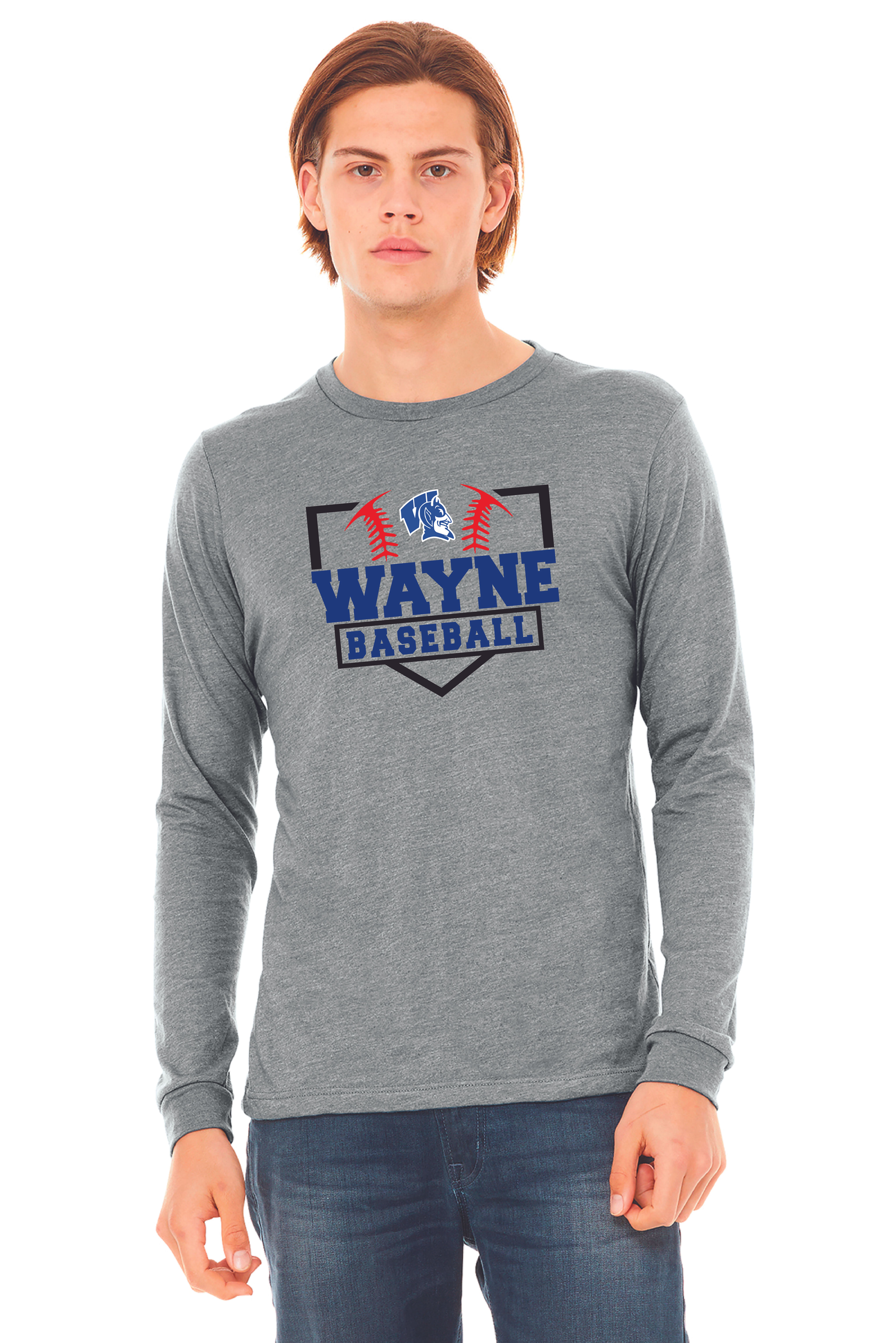 Bella Canvas Triblend Long Sleeve Tee Home Plate