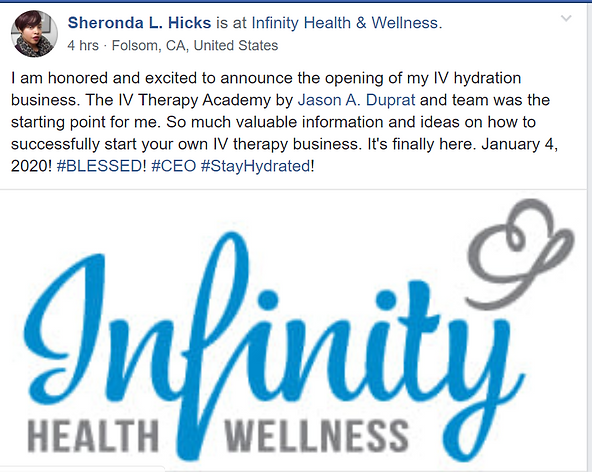 Sheronda Hicks IV Therapy Academy Testimonial