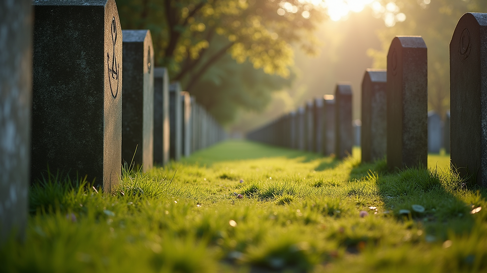 Eye-level view of a serene countryside cemetery in Yorkshire