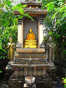 Thai Golden Palace alter with golden buddha inside