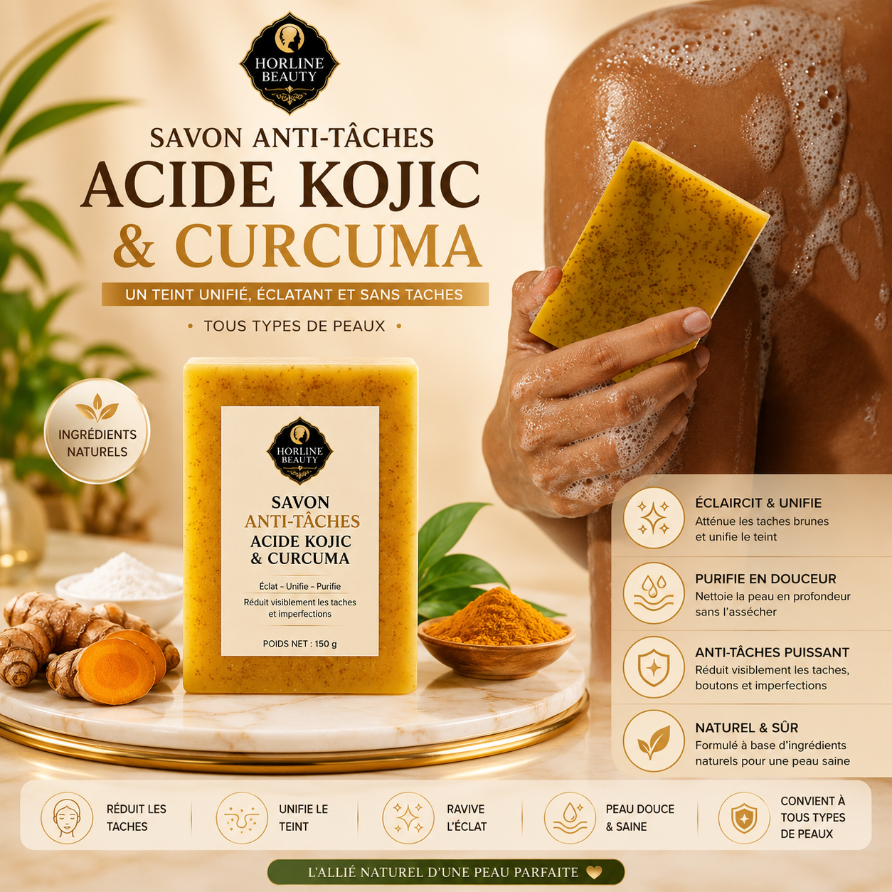 Savon Anti-Taches Kojique & Curcuma