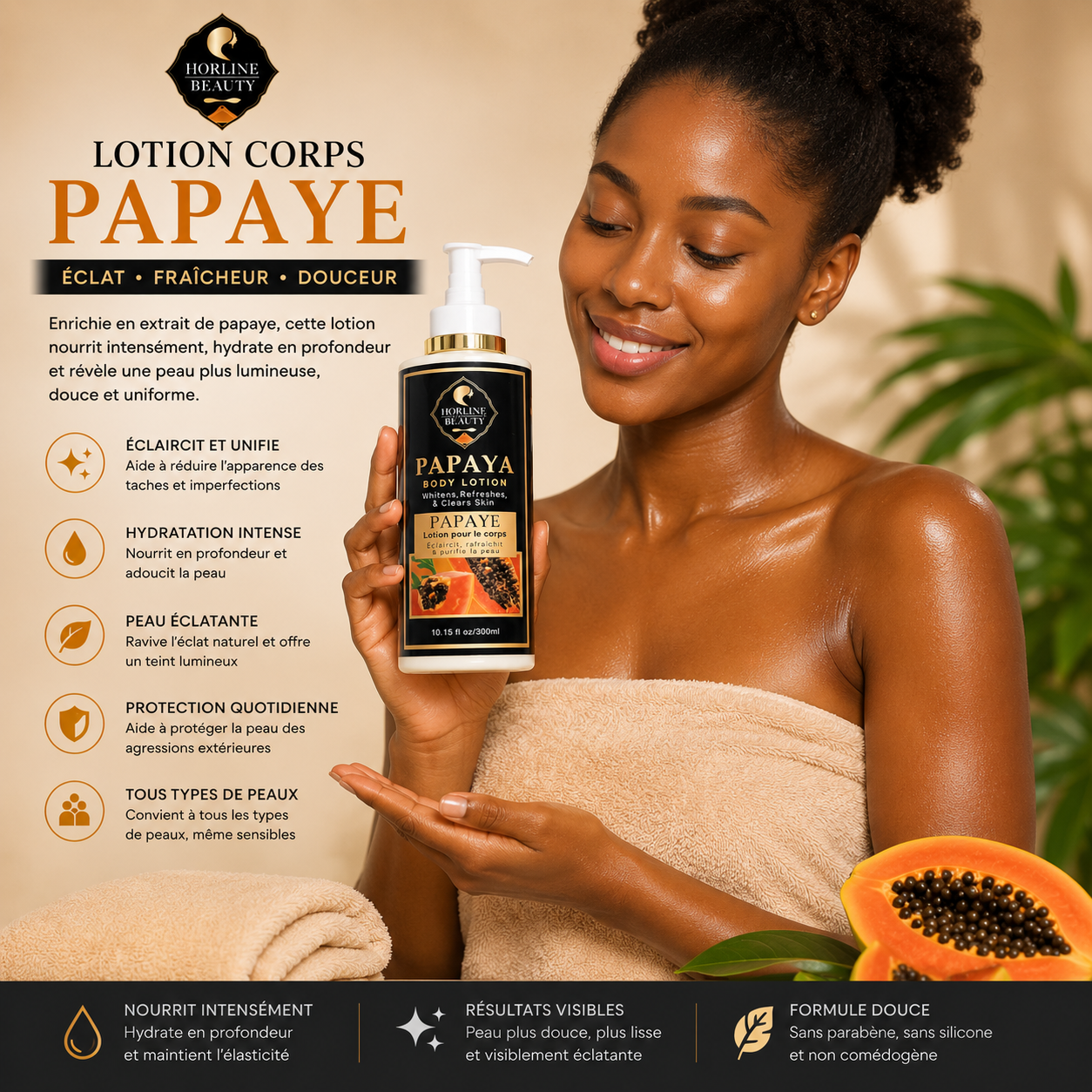 Lotion Corps Éclat à la Papaye