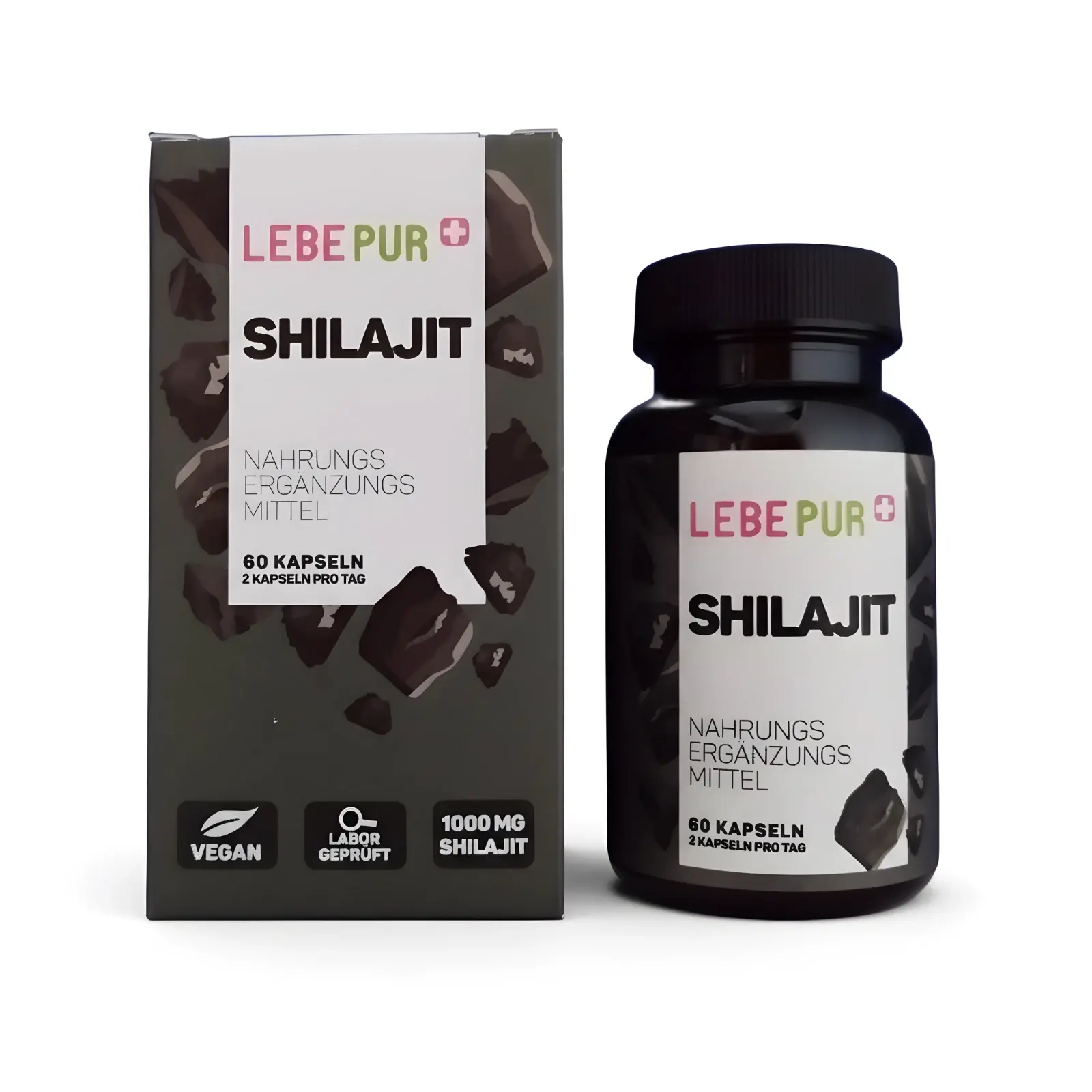 Shilajit - 1000mg - 60 Kapseln - Lebepur - Vegan - Ohne Gehntechnik