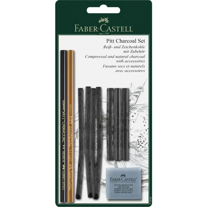 Pitt Artist's Charcoal Drawing, Set of 10