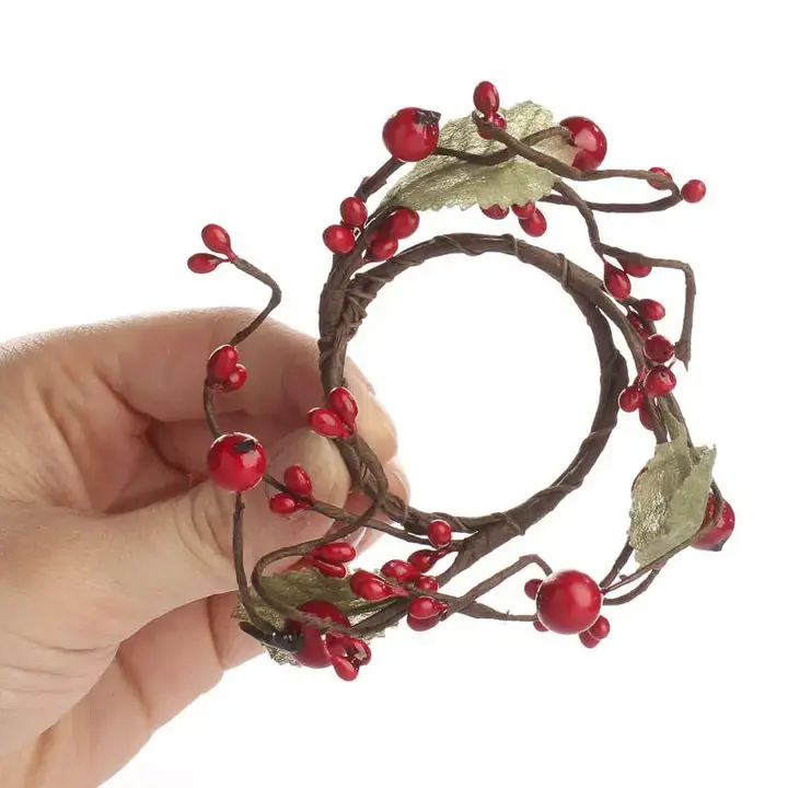 2-1/2" Dia. Red Pip Berry Candle Ring