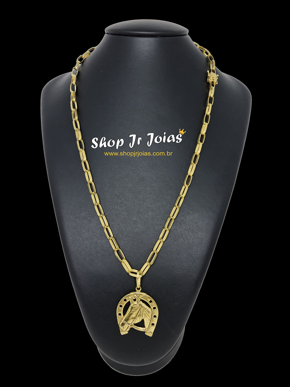 Miniatura: Corrente Moeda Antiga Tijolinho 4mm + Ferradura