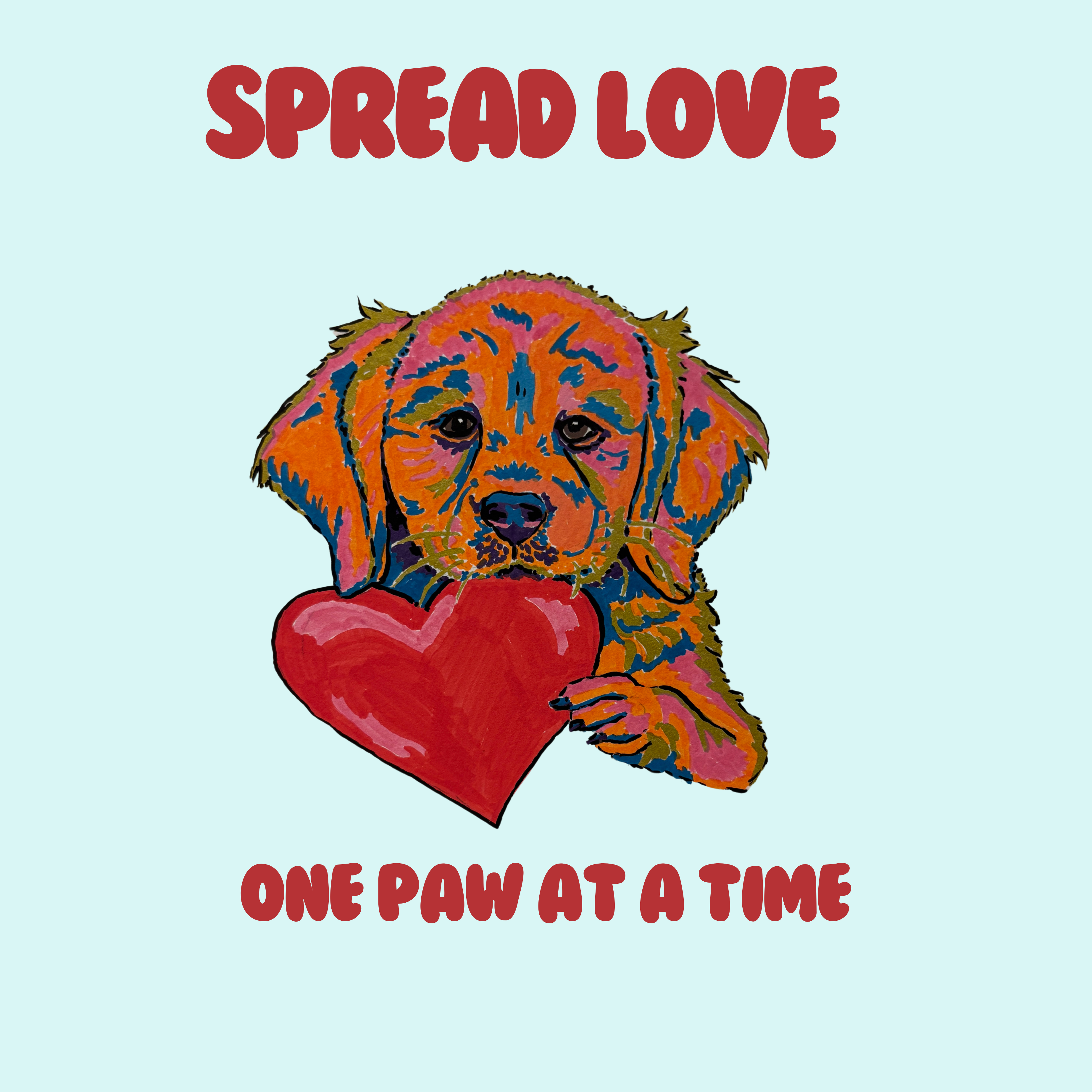 Spread love one paw at a time sticker