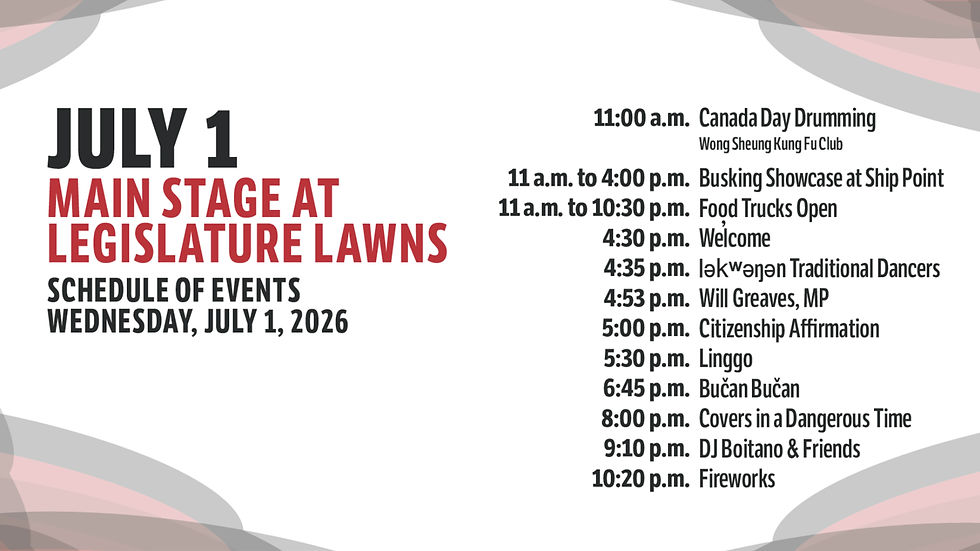 Canada Day Victoria main stage schedule.