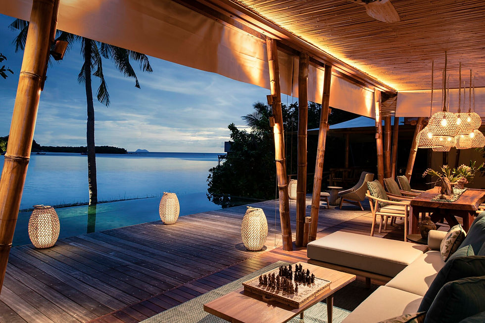 Luxury private island escapes with white-sand beaches, turquoise waters, lush tropical vegetation, and exclusive resorts offering privacy, tranquility, and nature experiences.