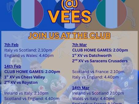 Watch the 6 Nations at Vees!