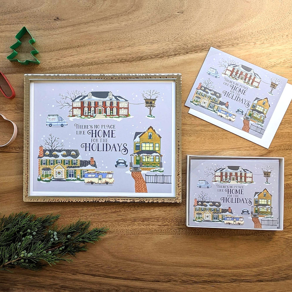 Thumbnail: This design is available as art prints, individual Christmas cards, and boxed sets of ten