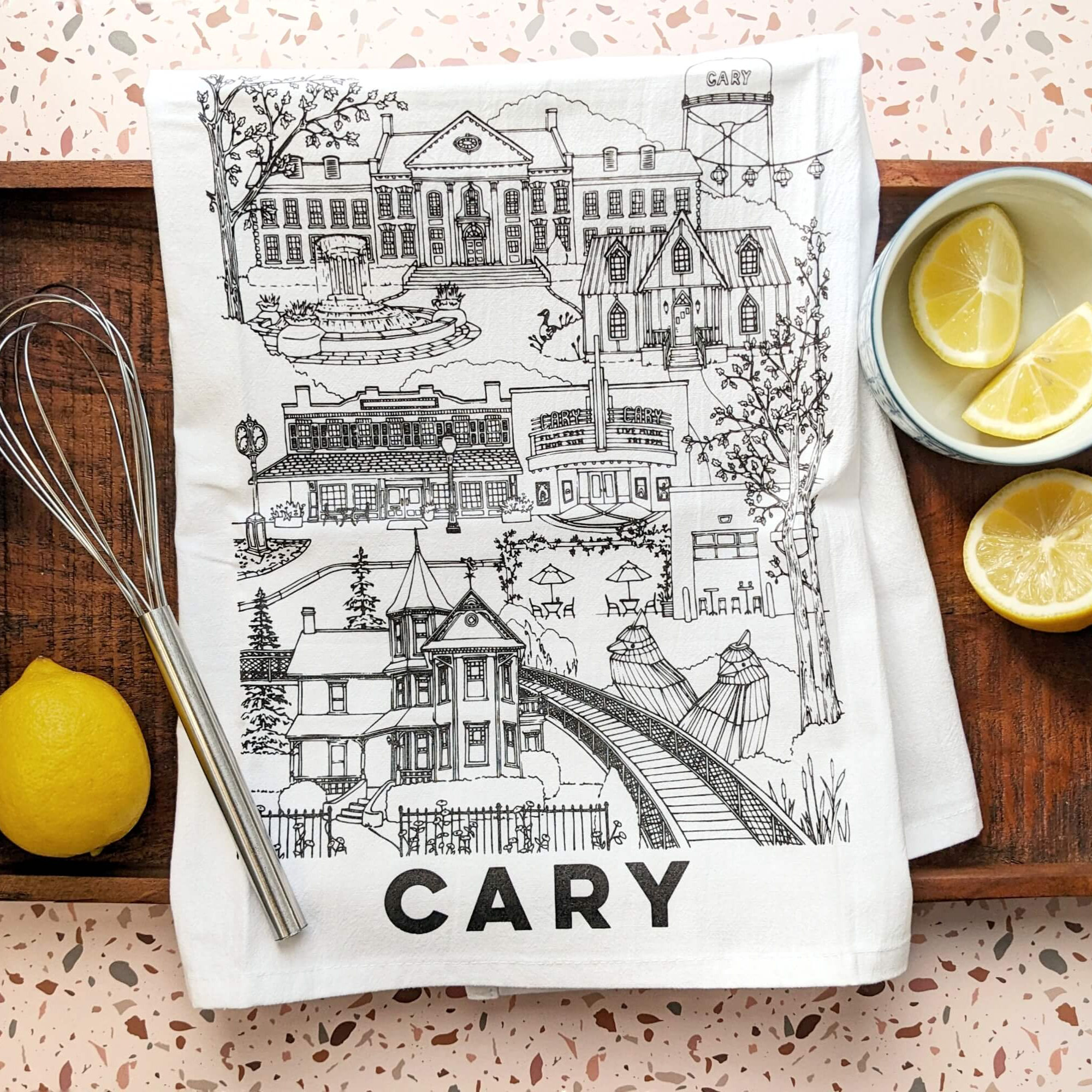 Cary, NC tea towel