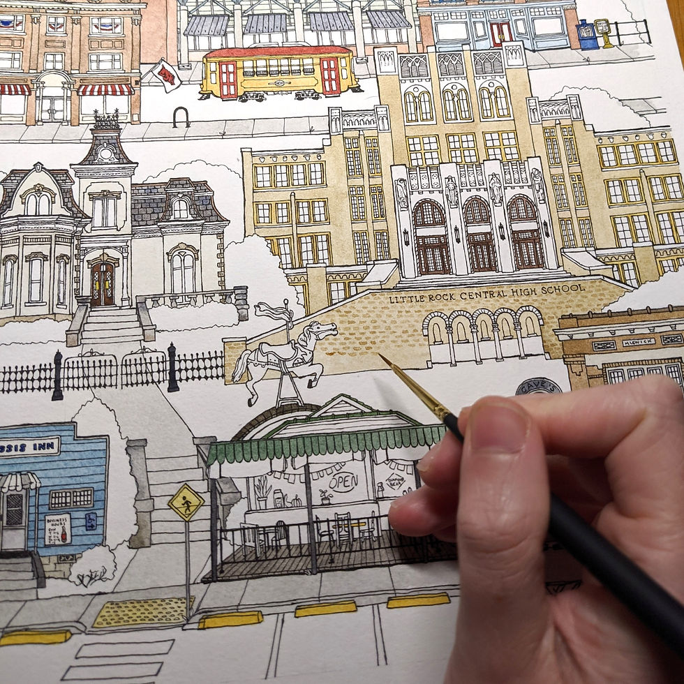 Thumbnail: Little Rock, AR watercolor print