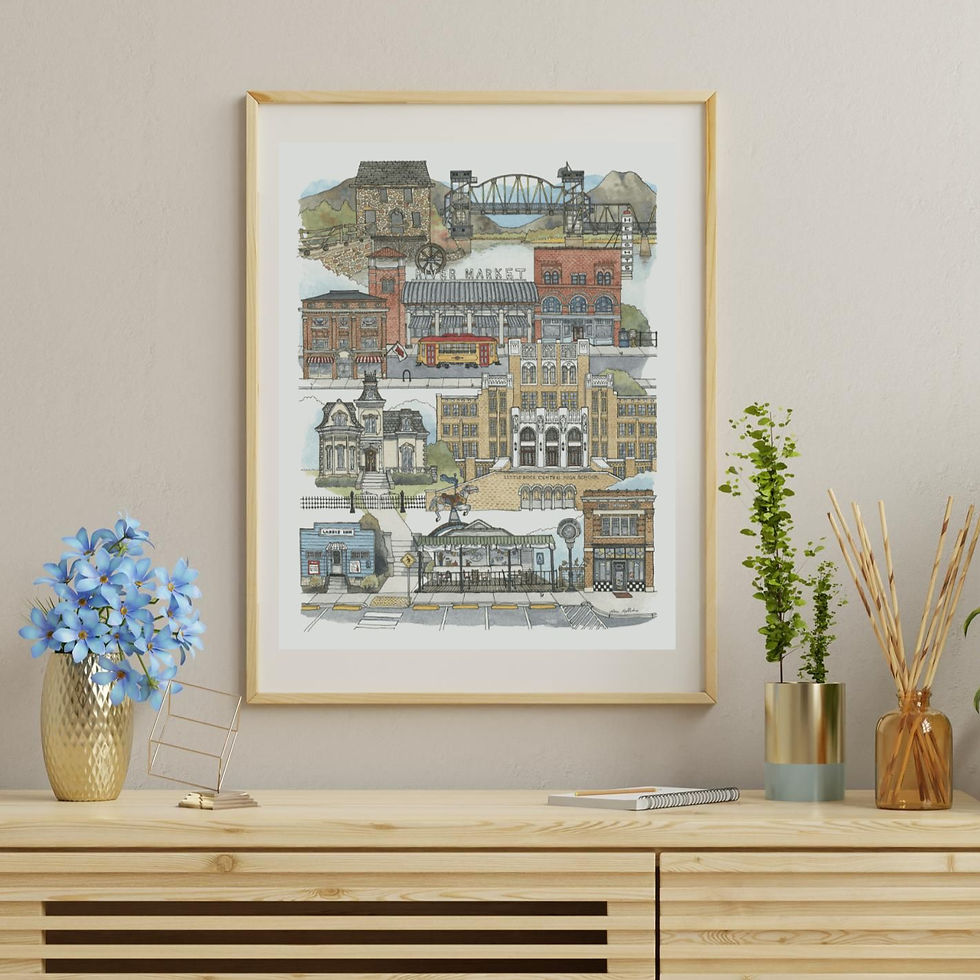 Thumbnail: Little Rock, AR watercolor print