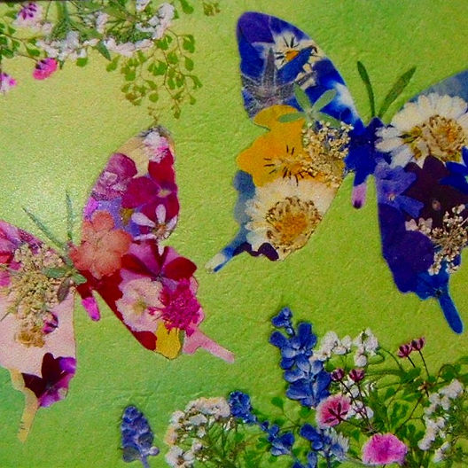押し花アート【仲良しひつじ】 押し花アート お花畑をお散歩(押し花絵） - フルールフランネル