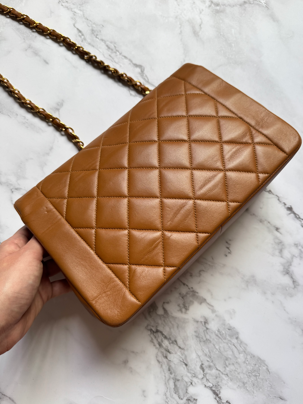 Thumbnail: Chanel Caramel Medium Diana in 24K GHW
