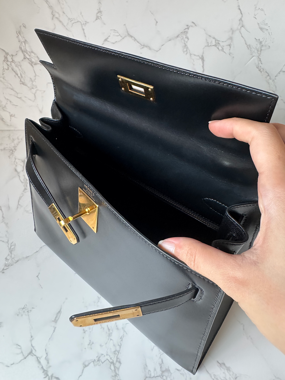 Thumbnail: Hermes Kelly 28 Sellier Black Box GHW