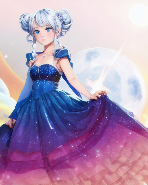 Closer-- absolutely love the hair on this one. And I like the dress/outfit but it doesn't feel seamless.