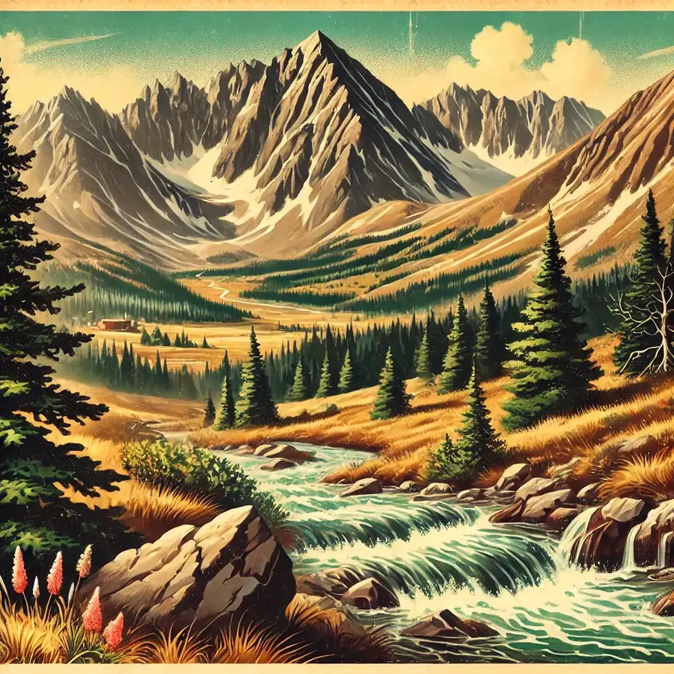 Rio Grande na začátku svého putování (Zdroj:DALL-E)