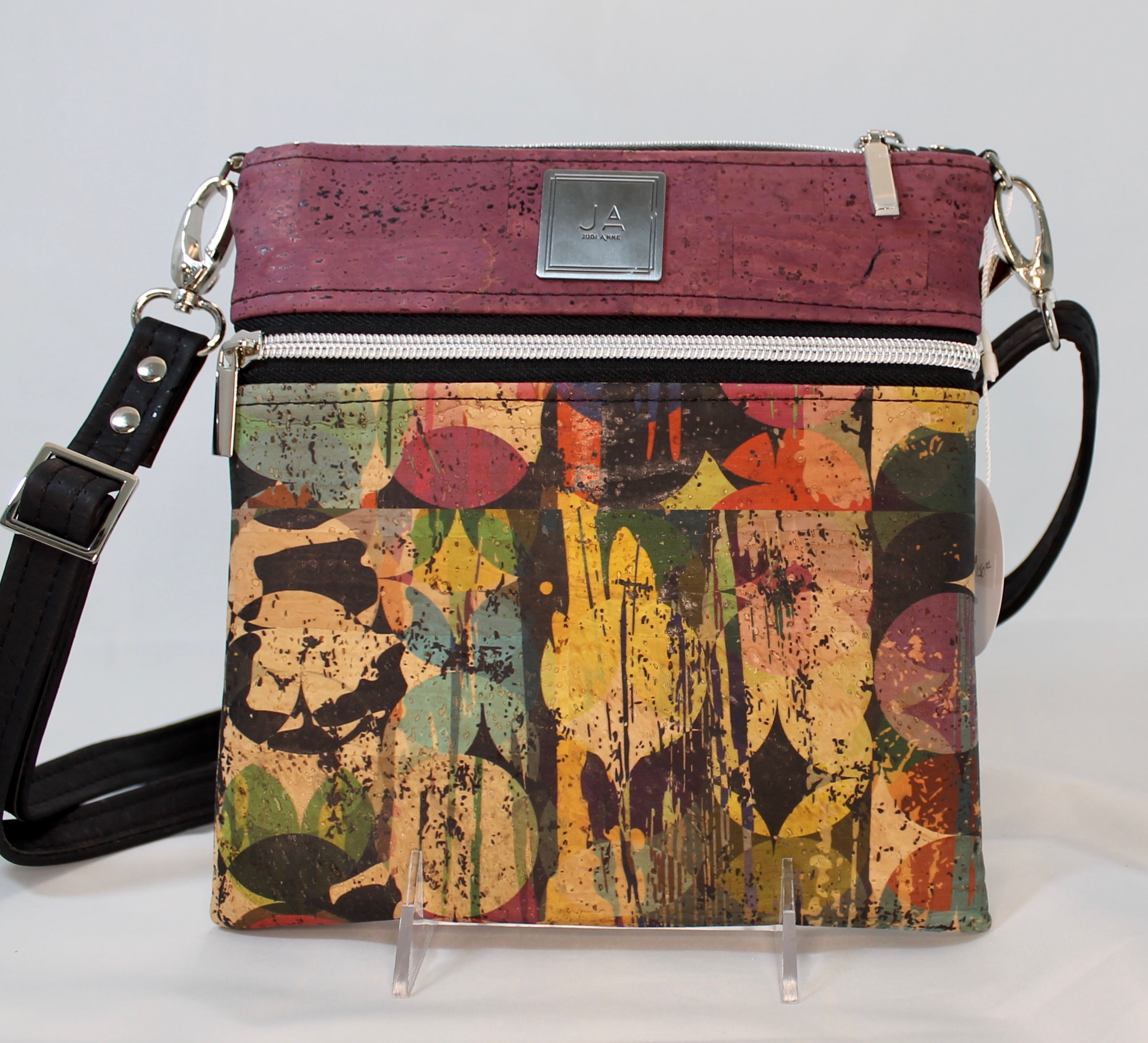 Multi-Zip Cross Body - Multi-colour & Purple