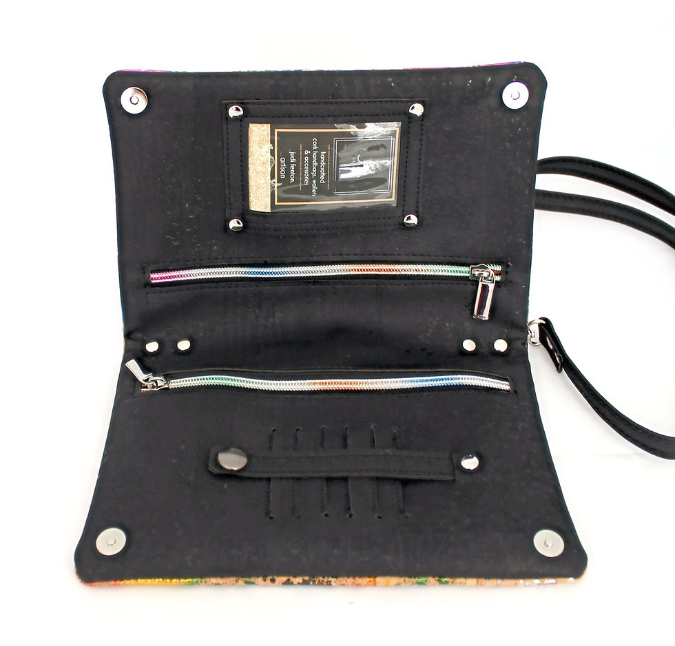 Thumbnail: 2-In-1 Crossbody Handbag - Multi-Colour Metallic & Black