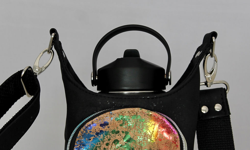 Thumbnail: Tumbler Tote - Black & Multi-Colour Shimmer
