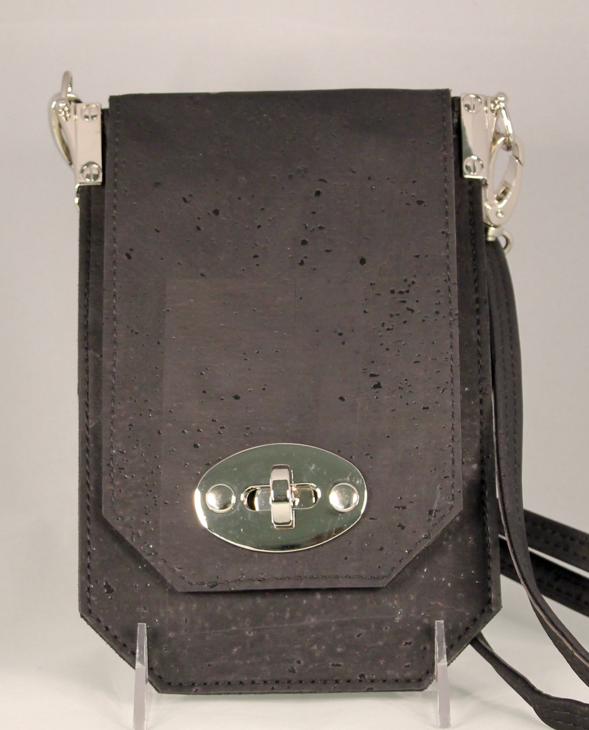 Cell Phone Cross Body Handbag - Black
