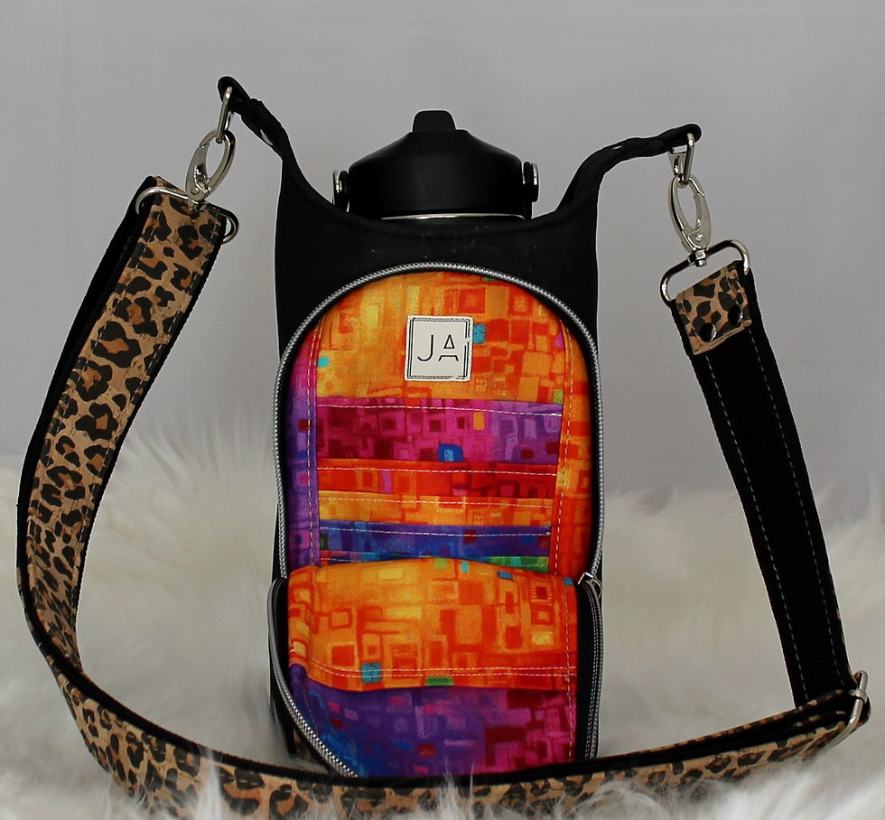 Thumbnail: Tumbler Tote - Black& Leopard Print
