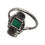Thumbnail: VINTAGE 925 STERLING SILVER RING GREEN GEMSTONE MARCASITE ART DECO 
