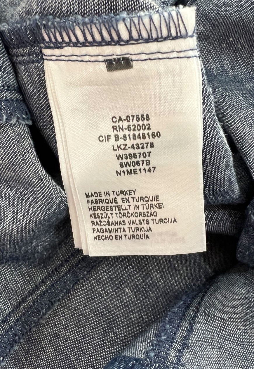 Thumbnail: VINTAGE 00s Y2K SKIRT BLUE LINEN COTTON MIX