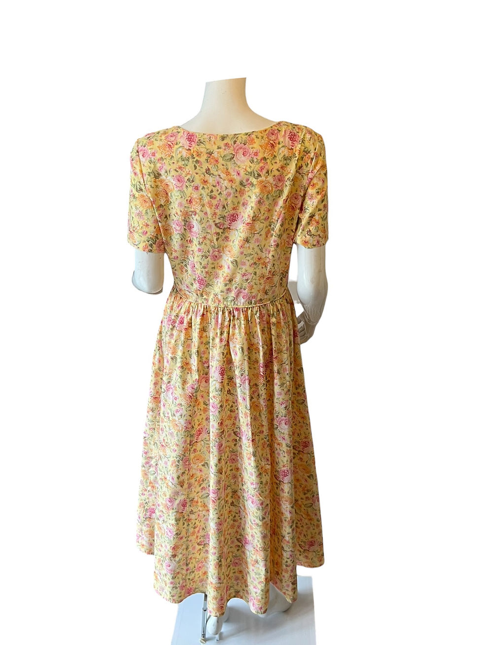 Thumbnail: 80s 90s VINTAGE LAURA ASHLEY FLORAL DRESS YELLOW 