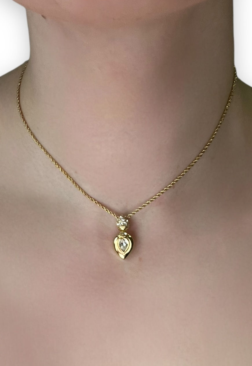 Thumbnail: VINTAGE DIOR NECKLACE & EARRINGS JEWELLERY SET GOLD PLATED