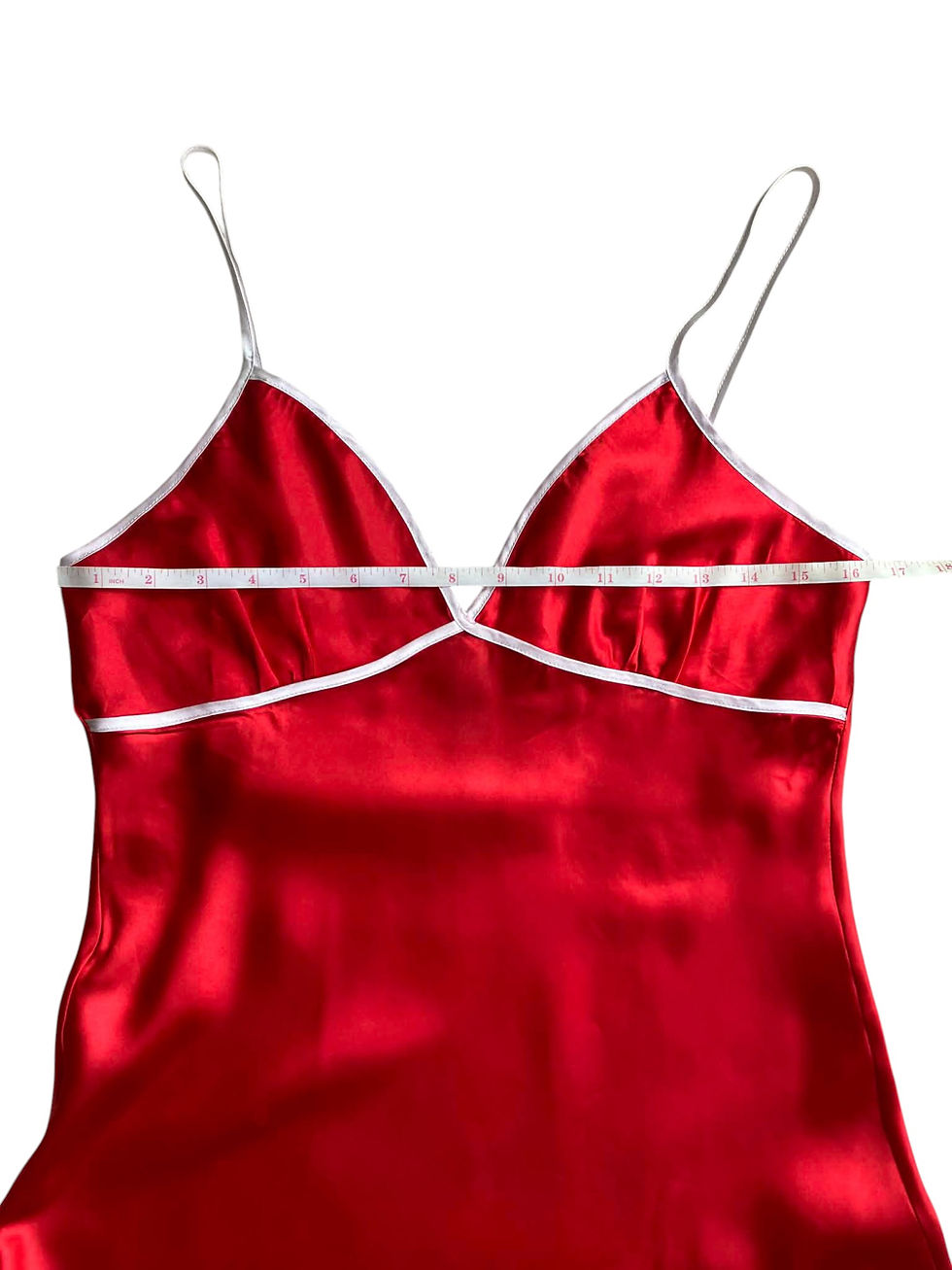 Thumbnail: Y2K VINTAGE SLIP DRESS SILK LOOK RED FLORAL
