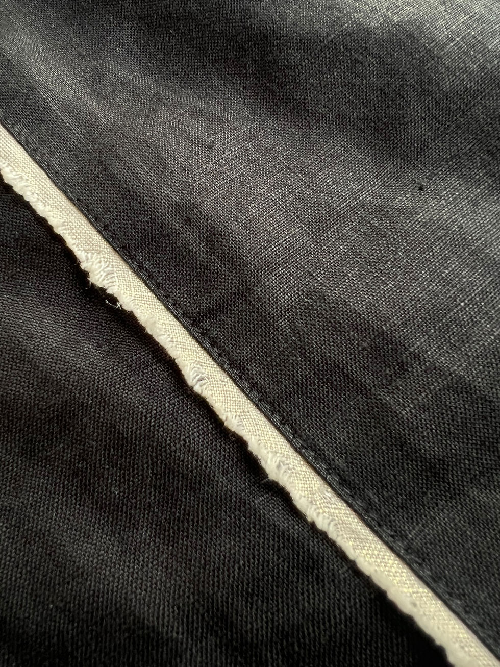 Thumbnail: 90s 00s VINTAGE BLACK SKIRT BEIGE STRIPE 