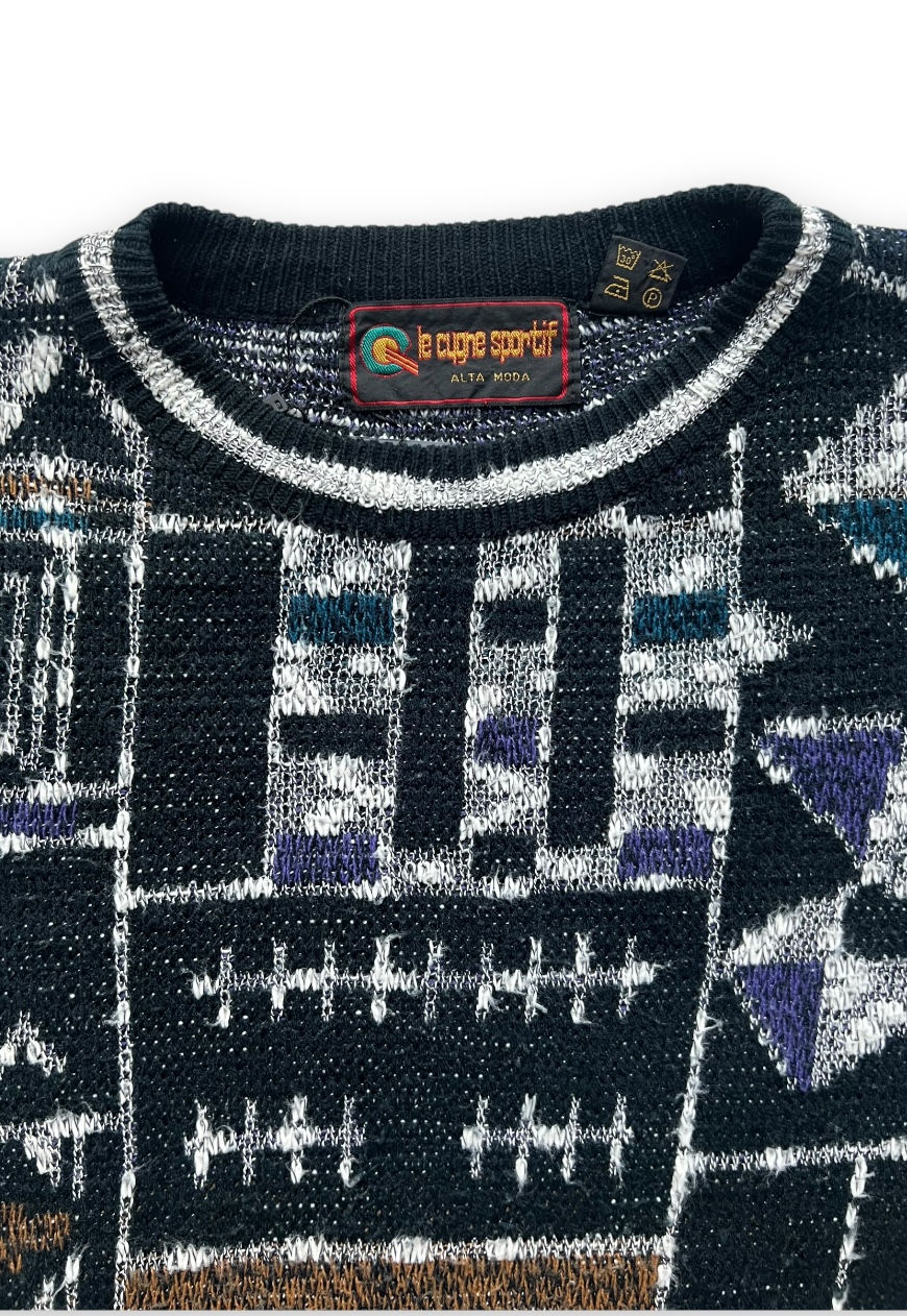 Thumbnail: 80s 90s VINTAGE JUMPER SWEATER ABSTRACT PATTERNED 