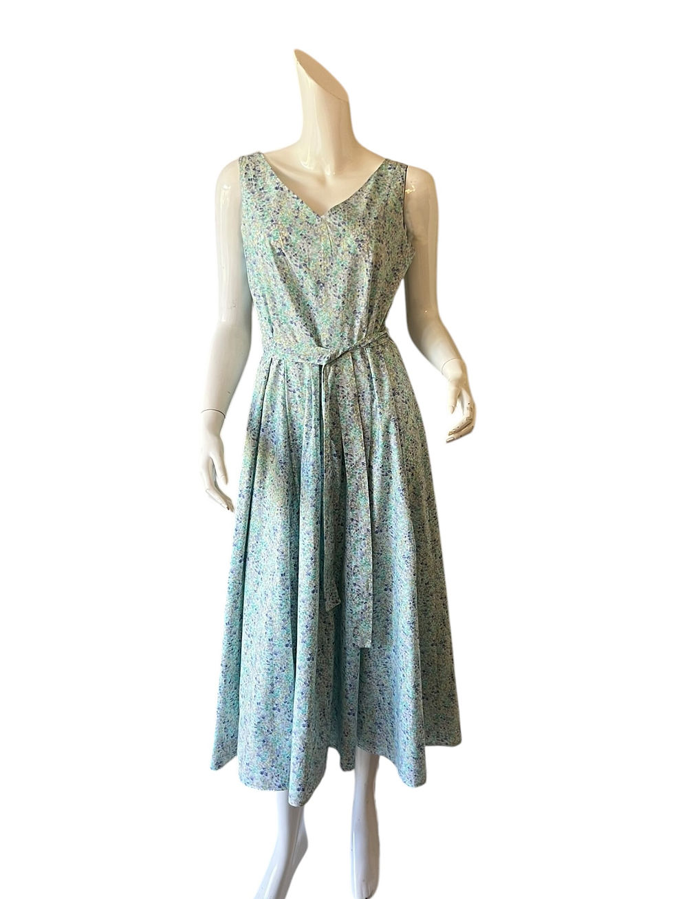 Thumbnail: 80s 90s VINTAGE LAURA ASHLEY FLORAL DRESS BLUE 