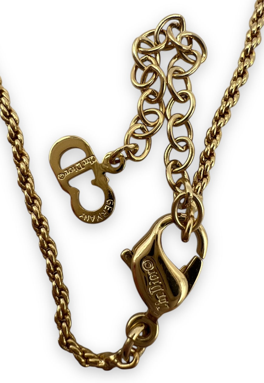 Thumbnail: VINTAGE DIOR NECKLACE & EARRINGS JEWELLERY SET GOLD PLATED