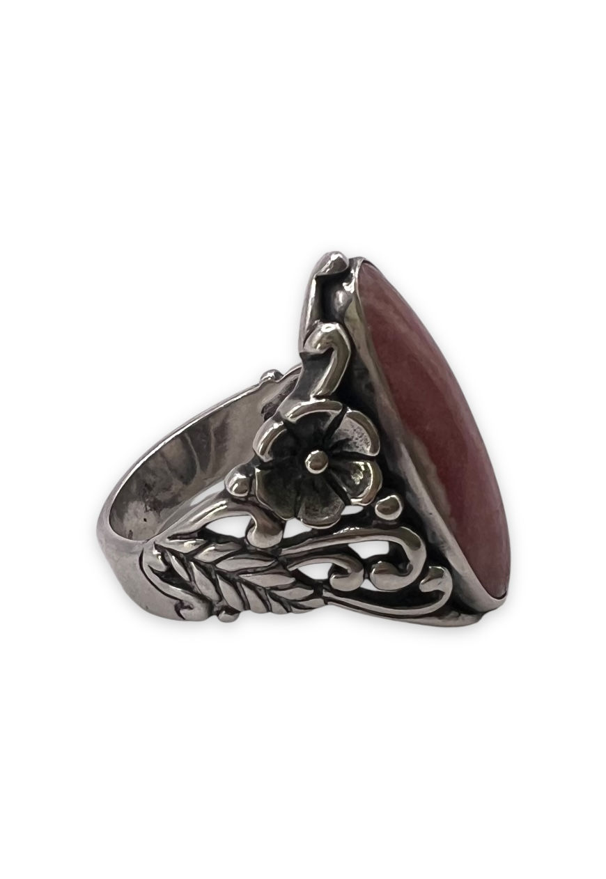 Thumbnail: VINTAGE CAROLYN POLLACK 925 STERLING SILVER RING PINK GEMSTONE NAVAJO