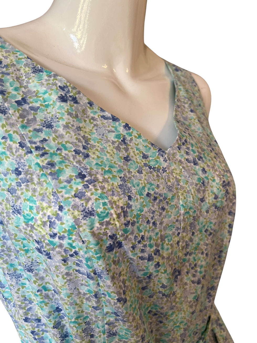 Thumbnail: 80s 90s VINTAGE LAURA ASHLEY FLORAL DRESS BLUE 