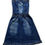 Thumbnail: Y2K STYLE BLUE DENIM MIDI DRESS STRAPLESS FRILLY LACE 