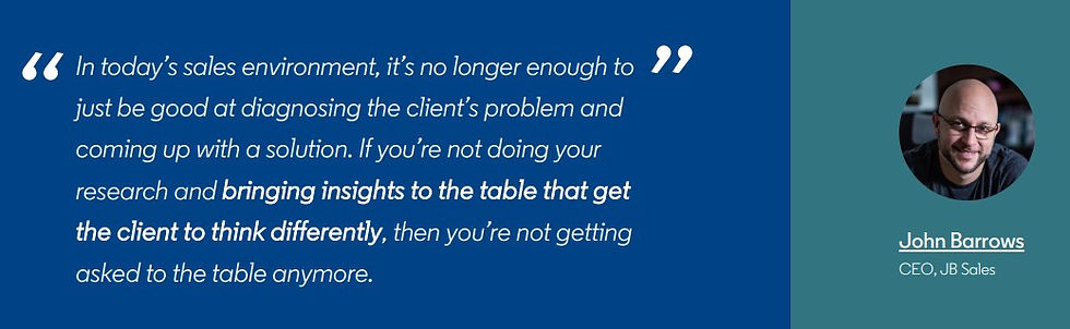 today's sales environment and benefits to clients