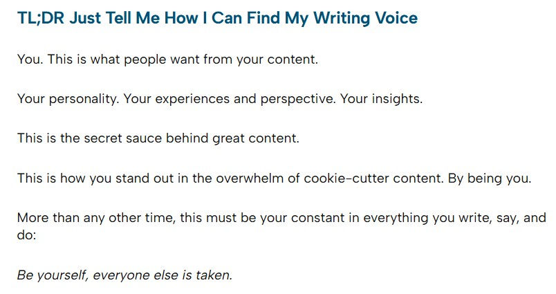 how to find your writing voice