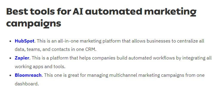 Best tools for AI automated marketing campaigns