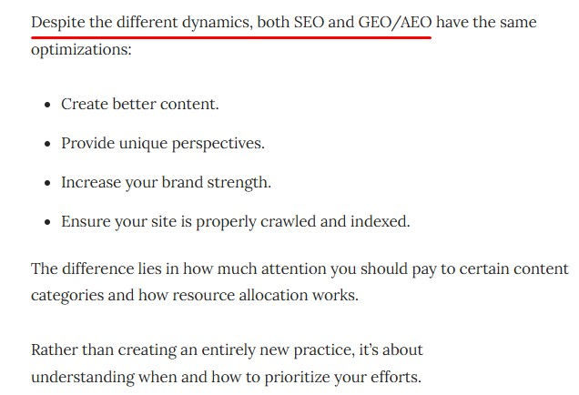 adapting to both SEO and GEO or AEO
