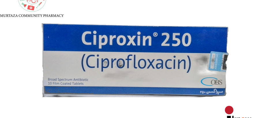 an image showing ciproxin 250mg tablet box