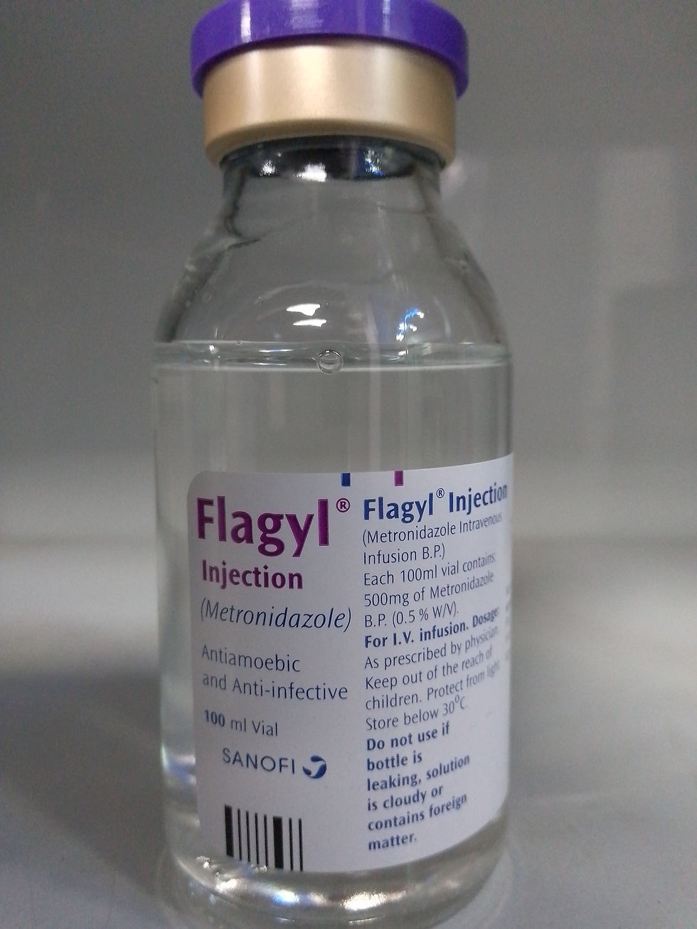 murtazacommunitypharmacy image showing flagyl injection vial
